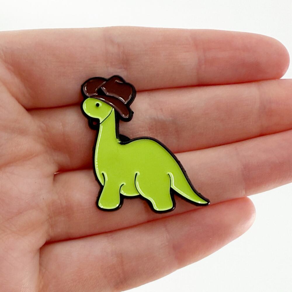 Cowboy Dinosaur Soft Enamel Pin, Western Pin